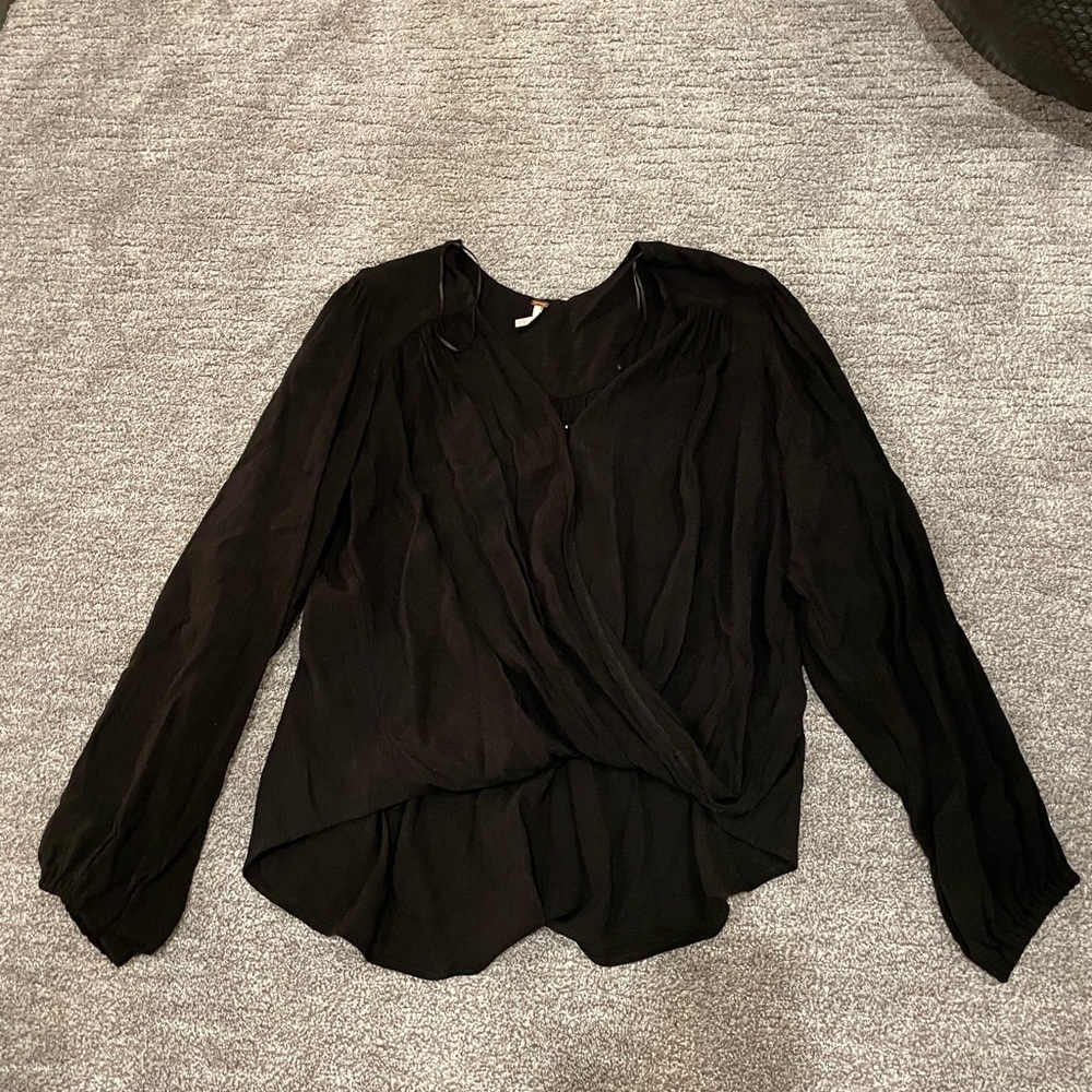 Free People Black Blouse